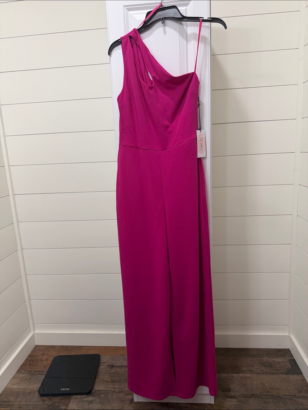 Asymmetrical Fuchsia One-Shoulder Wide-Leg Jumpsuit